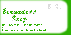bernadett kacz business card